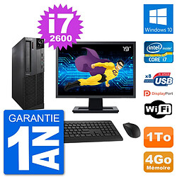 PC Lenovo M92p SFF Ecran 19" Intel i7-2600 RAM 4Go Disque 1To Windows 10 Wifi · Occasion 