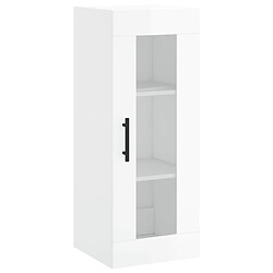 Maison Chic Armoire murale,Meuble de Rangement,Armoire Suspendue blanc brillant 34,5x34x90 cm -MN62128