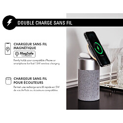 Acheter FORCE PLAY Double Chargeur Sans fil 20W Compatible MagSafe avec Enceinte Bluetooth Argent