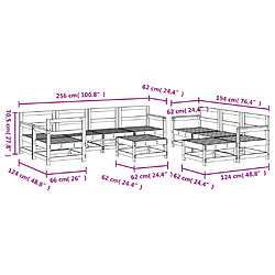 vidaXL Salon de jardin 10 pcs bois de pin imprégné pas cher