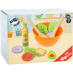 Small Foot- Set Bois, Accessoires de Cuisine pour Enfants végétarien, y Compris Bol, Couverts à Salade et Vinaigrette Jouets, 11476, Multicolore pas cher