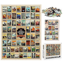 Universal 62 Parcs nationaux Logo Puzzle Puzzle, 1000 puzzles didactiques de décompression, décoration murale 