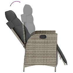 Avis vidaXL Ensemble à manger de jardin et coussins 7 pcs gris rotin