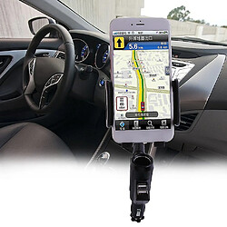 Universal Dual USB Smart Phones supporte le support de support de voiture avec chargeur noir