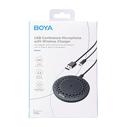 Boya Blobby Microphone de conférence omnidirectionnel 360º, fonction mute, avec chargeur sans fil 5W