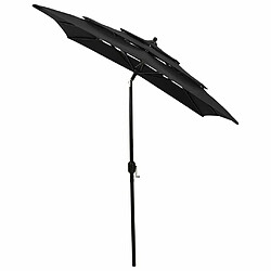 Avis Maison Chic Parasol Jardin | Parasol à 3 niveaux avec mat en aluminium Noir 2x2 m - GKD41516