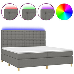 Sommier à lattes,Cadre à lattes de lit et matelas et LED pour Adulte Gris foncé 200x200 cm -MN35468