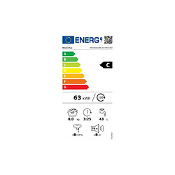 Lave-linge hublot 8kg 1400 tours/min blanc - EW2F6824BC - ELECTROLUX