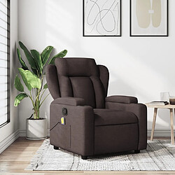 Maison Chic Fauteuil de massage inclinable,Fauteuil luxe de relaxation Marron foncé Tissu -MN79783