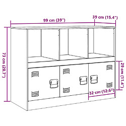 vidaXL Buffet jaune moutarde 99x39x73 cm acier pas cher