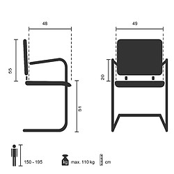 Acheter Hjh Office Chaise de conférénce / Chaise à piétement luge / Chaise VISITER CL120 simili cuir noir