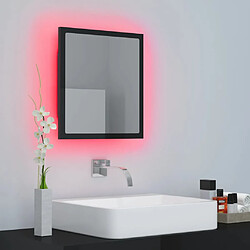 Avis vidaXL Miroir LED de salle de bain Noir brillant 40x8,5x37cm Acrylique