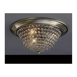 Luminaire Center Plafonnier Paloma Small 2 Ampoules laiton antique/cristal