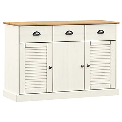 Maison Chic Buffet commode,console avec tiroirs pour rangement VIGO 113x40x75 cm blanc bois massif de pin -MN31217