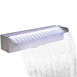 vidaXL Lame d'eau rectangulaire à LED 45 cm en acier inoxydable pour piscine