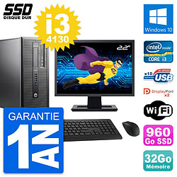 PC Tour HP ProDesk 600 G1 Ecran 22" i3-4130 RAM 32Go SSD 960Go Windows 10 Wifi · Occasion 