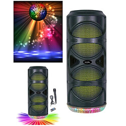 ENCEINTE SONO PORTABLE PARTY KARAOKE BLUETOOTH 600W MOBILE USB TWS LED RGB RADIO FM + Laser multipoints rouge et vert