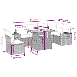 Avis vidaXL Salon de jardin avec coussins 7 pcs gris résine tressée