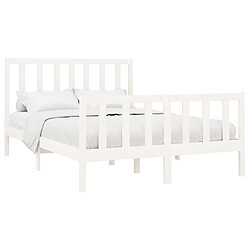 Avis Maison Chic Lit Moderne Chambre - Cadre/structure de lit pour adulte Blanc Bois de pin massif 140x200 cm -MN71041