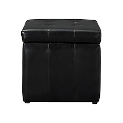 Vente-Unique Pouf coffre de rangement SERAFINO en simili - Noir