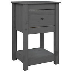 Maison Chic Table de chevet,Table de nuit,Table d'appoint pour salon Gris 40x35x61,5 cm Bois de pin massif -MN24771