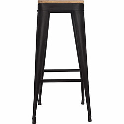 Atmosphera, Createur D'Interieur Tabouret de bar en métal Joris - H. 80 cm - Noir