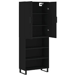 Avis vidaXL Buffet haut Noir 69,5x34x180 cm Bois d'ingénierie