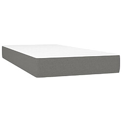 vidaXL Matelas de lit à ressorts ensachés Gris foncé 100x200x20 cm