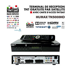 Récepteur Satellite TNT SAT Enregistreur - HUMAX TN5000HD - Carte TNTSAT Incluse, Réception des chaînes TV & Radio sur Satellite 