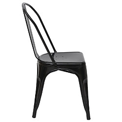 Avis Mendler Chaise de bistro en métal HWC-A73, désign industriel métallique, empilable ~ noir