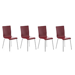 Decoshop26 Lot de 4 chaises de cuisine en bois rouge et métal CDS10161 