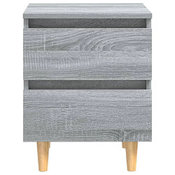 Avis Maison Chic Lot de 2 Tables de chevet,Table de nuit,Table d'appoint pour salon pieds en bois - Sonoma gris 40x35x50 cm -MN41060