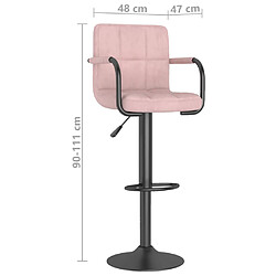 vidaXL Tabourets de bar lot de 2 rose velours pas cher