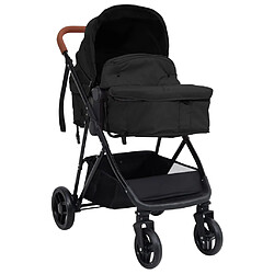 vidaXL Poussette pour bébé 3-en-1 Anthracite et noir Acier