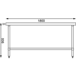 Table Inox Professionnelle Centrale Gamme 900 - Etagère - Vogue pas cher