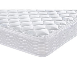 Avis Vente-Unique Ensemble 160 x 200 cm sommier coffre blanc + matelas ressorts et mémoire de forme ép.15cm - WOLKENLOS de MORGENGOLD