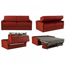 Avis Inside 75 Canapé lit 2-3 places SUN convertible EXPRESS 120cm cuir vachette bordeaux matelas épaisseur 16cm