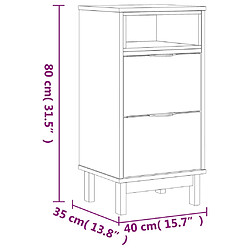 vidaXL Table de chevet FLAM 40x35x80 cm bois de pin massif pas cher