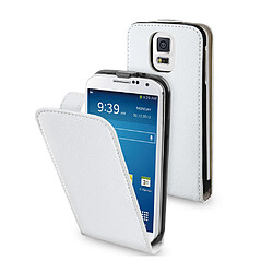 Muvit étui slim blanc grainé avec film pour Samsung Galaxy S5 G900 