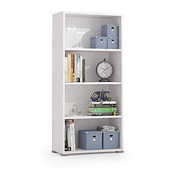 Alter BibliothÃ¨que linÃ©aire avec 3 Ã©tagÃ¨res rÃ©glables, 100% Made in Italy, EtagÃ¨re classique, EtagÃ¨re pour bureau ou salon, 60x30h130 cm, Couleur Blanc