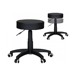 Mes Tabouret de bureau à roulettes 50x50x44/55 cm en PU noir 