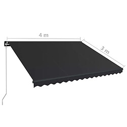 vidaXL Auvent manuel rétractable avec LED 400x300 cm Anthracite pas cher