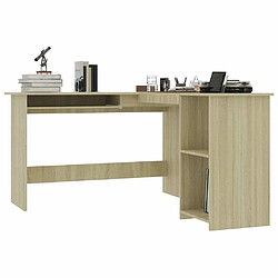 Avis Maison Chic Bureau solide,Table de travail,Bureau d'ordinateur d'angle forme de L Chêne sonoma 120x140x75 cm Aggloméré -GKD80784