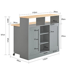 Acheter SoBuy FSB36-HG Buffet de Rangement Placard de Cuisine Ilot de Cuisine Armoire de Cuisine Multi-rangements