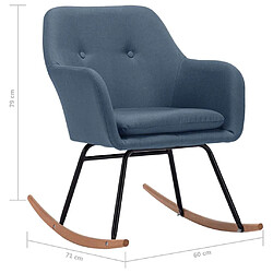 vidaXL Chaise à bascule Bleu Tissu pas cher