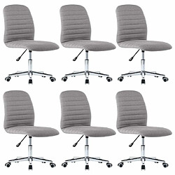 Maison Chic Lot de 6 Chaises à manger,Chaise pour cuisine gris clair tissu -MN40508