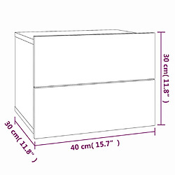 vidaXL Tables de chevet 2 pcs Chêne fumé 40x30x30 cm Bois d'ingénierie pas cher