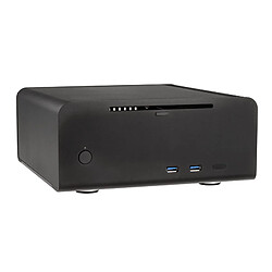 Streacom Mini boîtier PC FC8B-ALPHA avec emplacememnt lecteur optique- Noir - Aluminium, Mini-ITX, sans alim