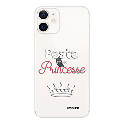 Coque iPhone 12 mini souple transparente Peste mais Princesse blanc Motif Ecriture Tendance Evetane 