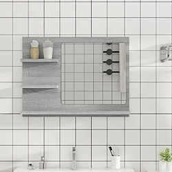 vidaXL Miroir de bain Sonoma gris 60x10,5x45 cm Bois d'ingénierie 